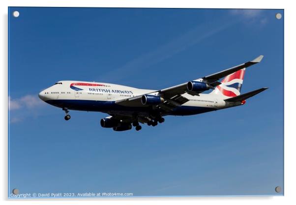 British Airways Boeing 747-436         Acrylic by David Pyatt