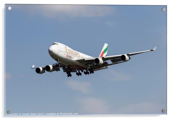 Emirates Boeing 747 SkyCargo     Acrylic by David Pyatt