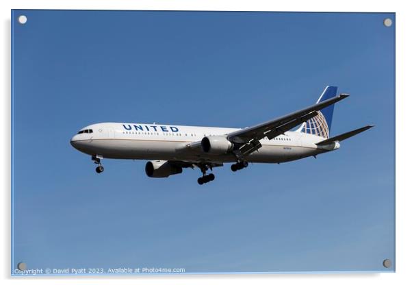 United Airlines Boeing 767 Acrylic by David Pyatt