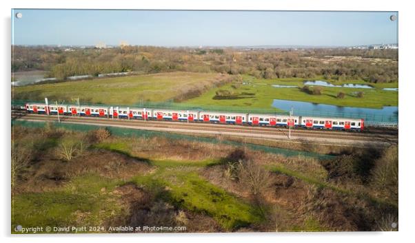 London Underground Train From The Air Pano Acrylic by David Pyatt