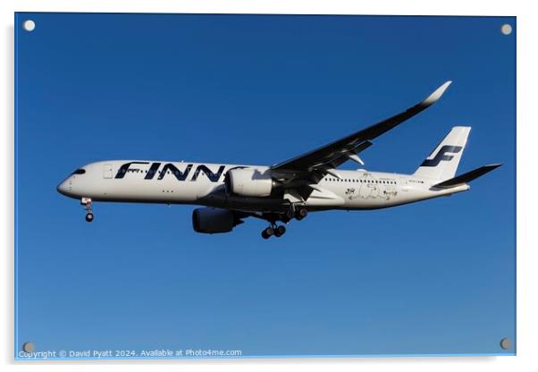 Finnair Airbus A350 Acrylic by David Pyatt