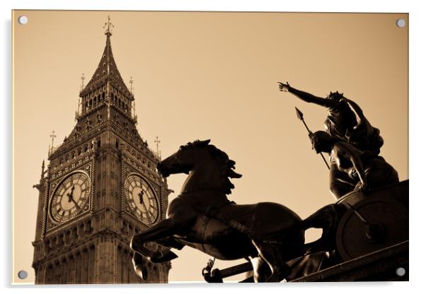 Big Ben And Boudica statue Acrylic by David Pyatt