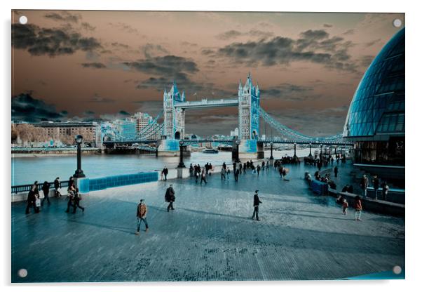 Southbank London Digital Art Acrylic by David Pyatt