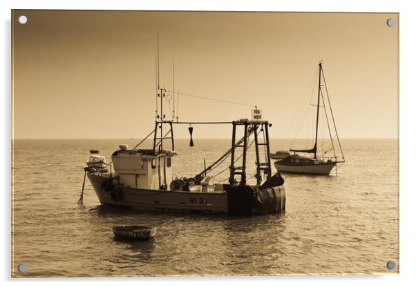 Fishing Boats Essex Acrylic by David Pyatt