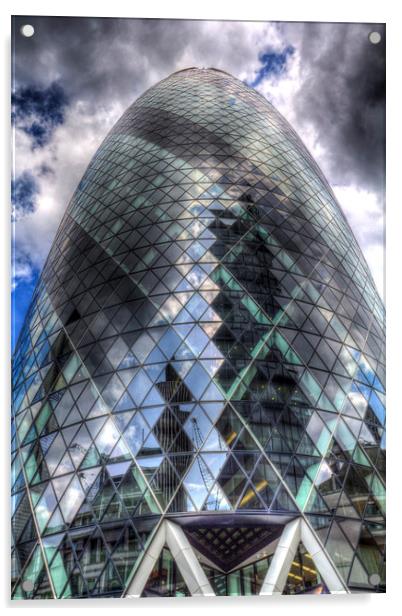 The Gherkin London Acrylic by David Pyatt
