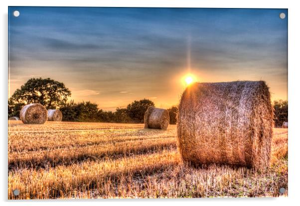  A Summers Evening Farm Acrylic by David Pyatt