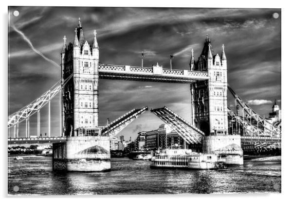 Tower Bridge London and the Dixie Queen Acrylic by David Pyatt