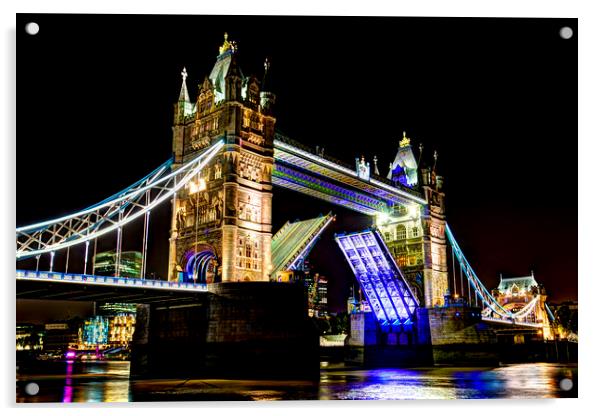 Tower Bridge Opening Acrylic by David Pyatt