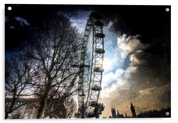 The London Eye Art Acrylic by David Pyatt