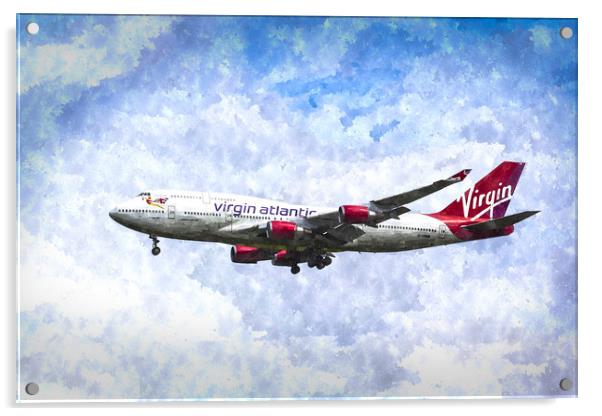 Virgin Atlantic Boeing 747 Art Acrylic by David Pyatt