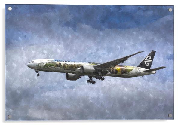 Air New Zealand Hobbit Boeing 777 Art Acrylic by David Pyatt