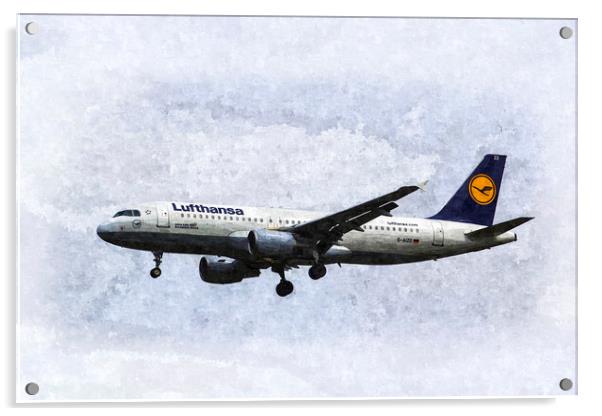 Lufthansa Airbus A320 Art Acrylic by David Pyatt