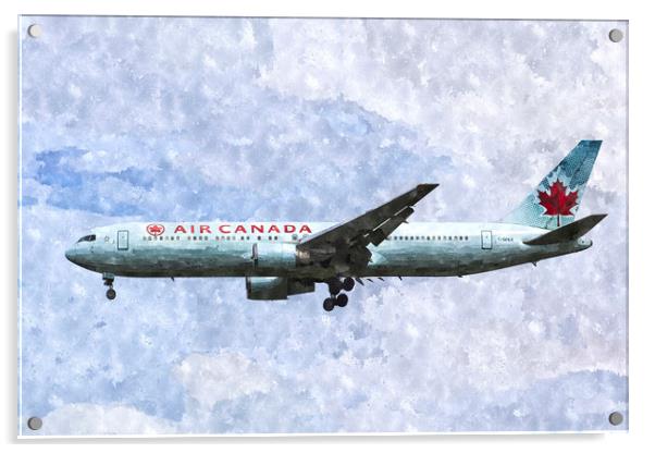 Air Canada Boeing 767 Art Acrylic by David Pyatt