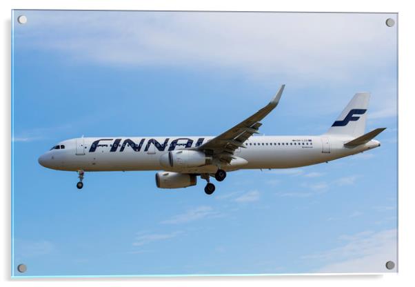 Finnair Airbus A321 Acrylic by David Pyatt