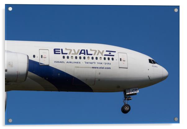 El Al Boeing 777 Acrylic by David Pyatt