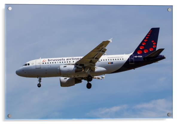 Brussels Airlines Airbus A319 Acrylic by David Pyatt