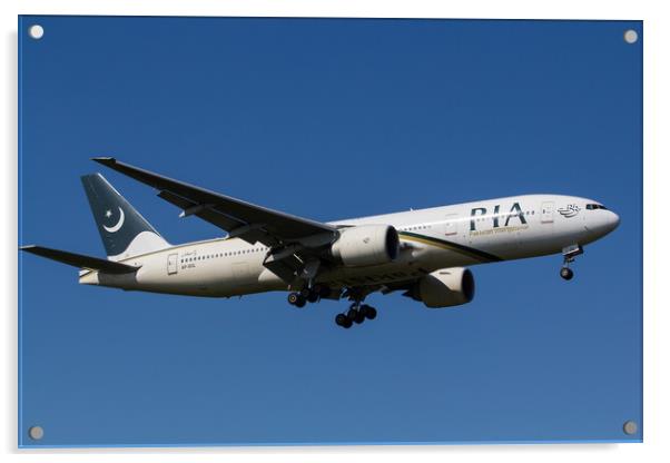 Pakistan International Airlines Boeing 777 Acrylic by David Pyatt