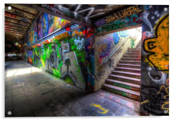 Leake Street London Graffiti  Acrylic by David Pyatt