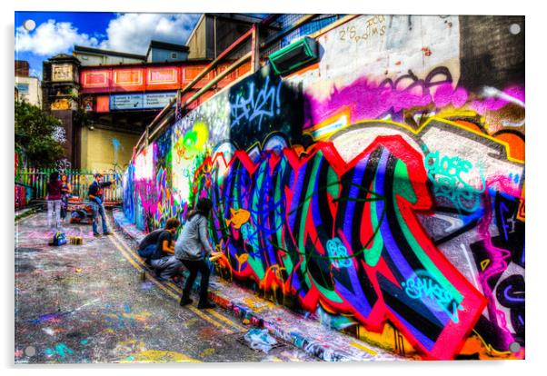 Leake Street Graffiti Artists Acrylic by David Pyatt