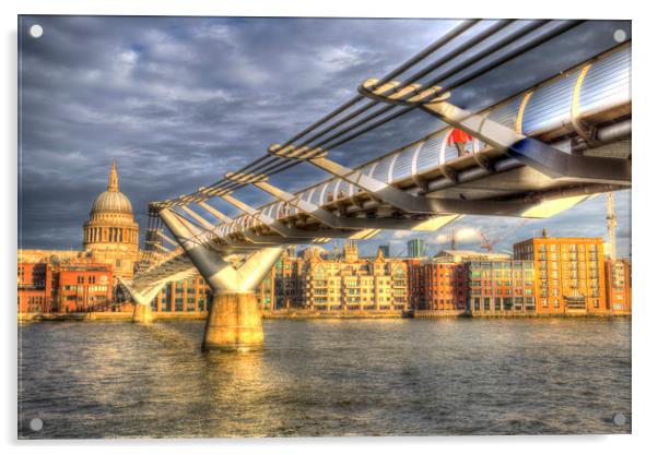 The Millennium Bridge London  Acrylic by David Pyatt