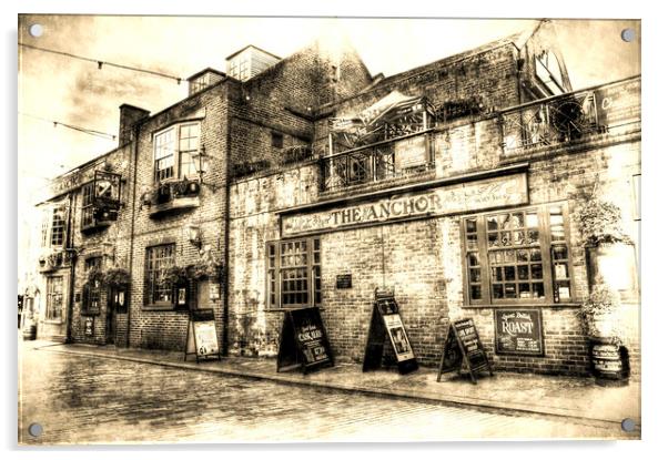 The Anchor Pub London Vintage Acrylic by David Pyatt