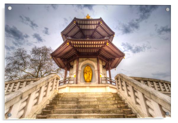 The Pagoda Battersea Park London Acrylic by David Pyatt