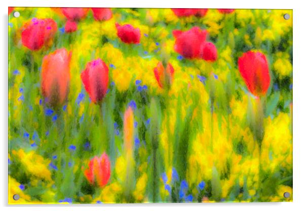 Pastel Summer Flowers  Acrylic by David Pyatt