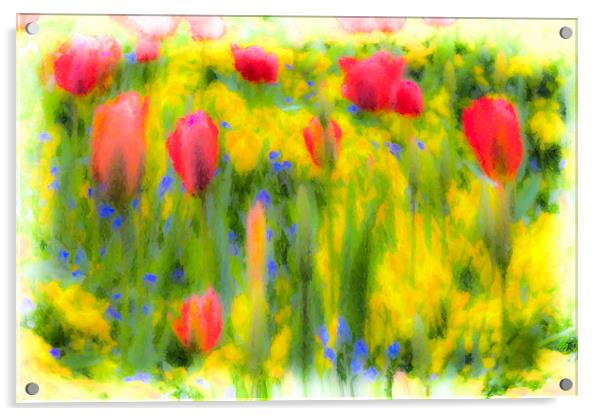 Pastel Summer Flowers  Acrylic by David Pyatt