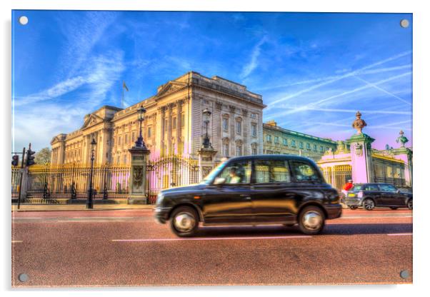 Taxi Buckingham Palace Acrylic by David Pyatt