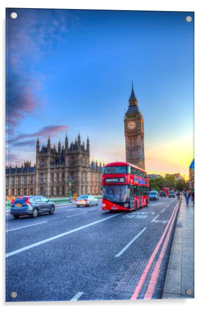 Westminster Bridge Early Evening Acrylic by David Pyatt
