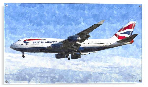 British Airways Boeing 747 Art Acrylic by David Pyatt