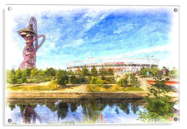 West Ham Olympic Stadium And The Arcelormittal Orb Acrylic by David Pyatt