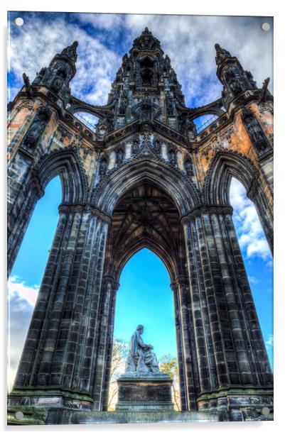 The Walter Scott Memorial Edinburgh Acrylic by David Pyatt