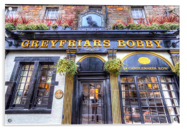Greyfriars Bobby Pub Edinburgh Acrylic by David Pyatt