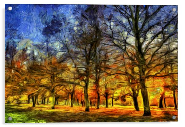 London Park Sunset Art Acrylic by David Pyatt