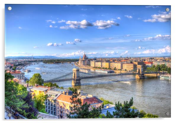 Budapest Cityscape Acrylic by David Pyatt