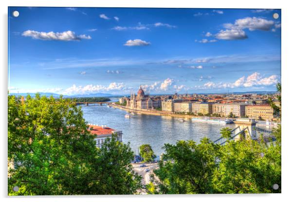 Budapest City Vista Acrylic by David Pyatt