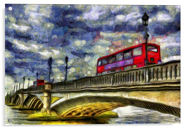 Battersea Bridge London Van Gogh Acrylic by David Pyatt