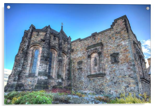 St Margaret's Chapel Edinburgh Acrylic by David Pyatt