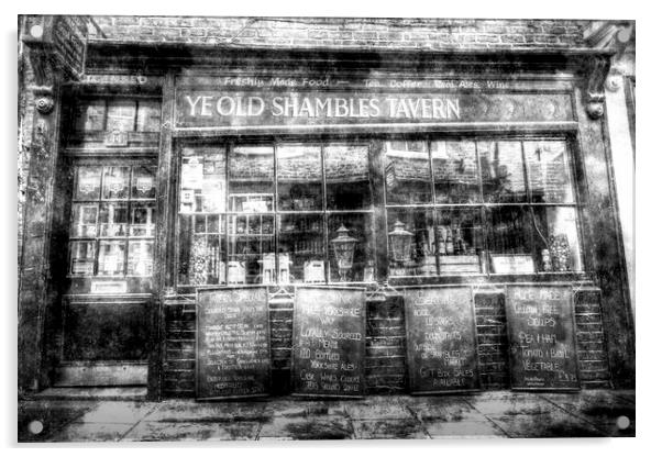 Ye Old Shambles Tavern York Vintage Acrylic by David Pyatt