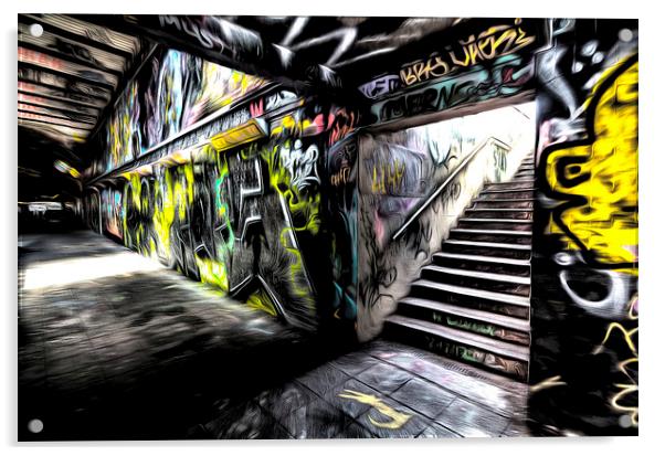 London Graffiti Art Acrylic by David Pyatt