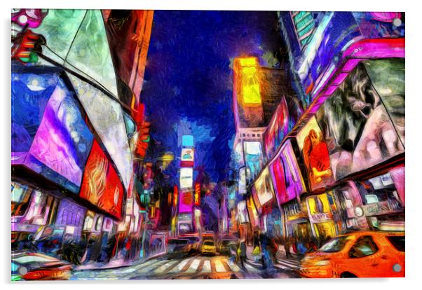 Times Square Van Gogh Acrylic by David Pyatt