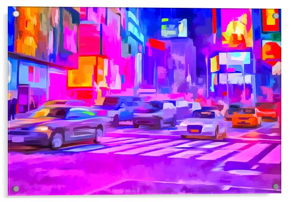 Pop Art Times Square  Acrylic by David Pyatt