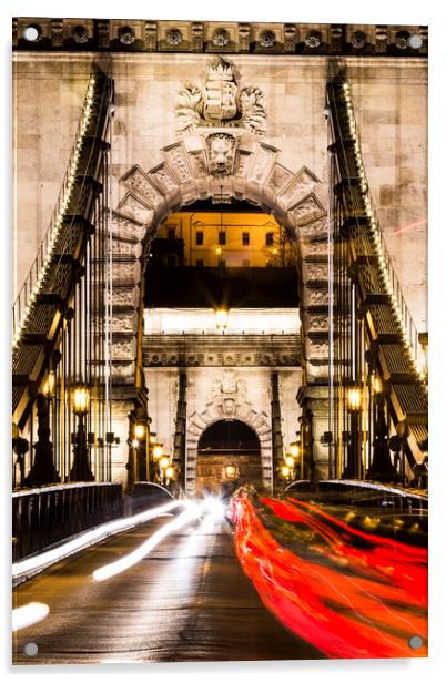 Budapest Chain Bridge Acrylic by David Pyatt