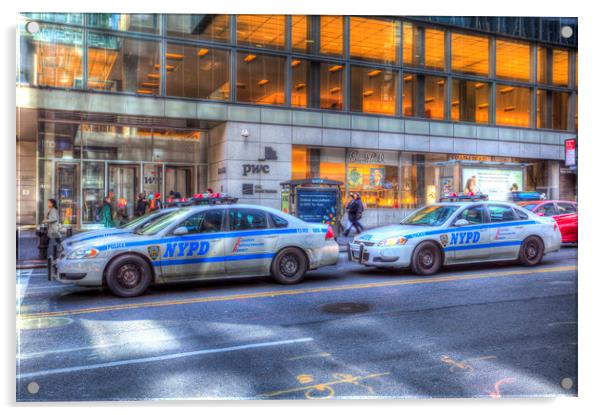 NYPD Police Cars Acrylic by David Pyatt