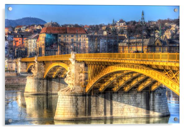 Margaret Bridge Budapest Acrylic by David Pyatt