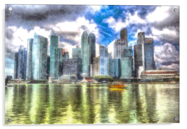 Singapore Marina Bay Art Acrylic by David Pyatt