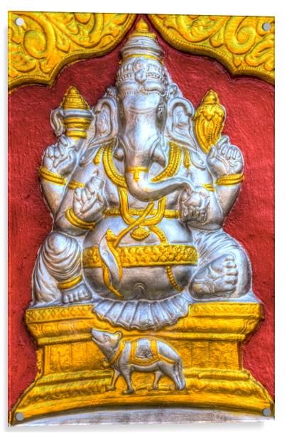 Indian Temple Elephant  Acrylic by David Pyatt