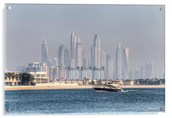 Dubai Yacht And Architecture Acrylic by David Pyatt