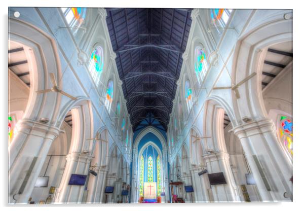 St Andrews Cathedral Singapore Acrylic by David Pyatt